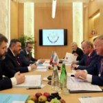 Федор Щукин провёл встречу с Андреем Тарасенко, главой Росморречфлота, в рамках ПМЭФ-2026